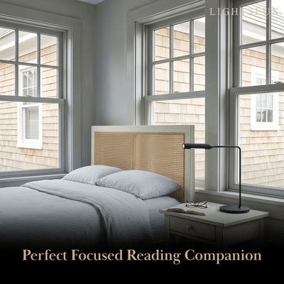 Arcato Minimalist Metal Table Lamp -- Black for Bedroom