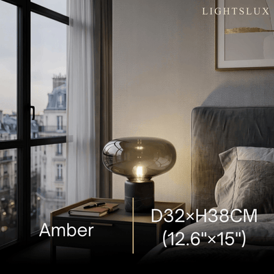 Vetro Luxury Table Lamp – Smoke Grey for Living Room