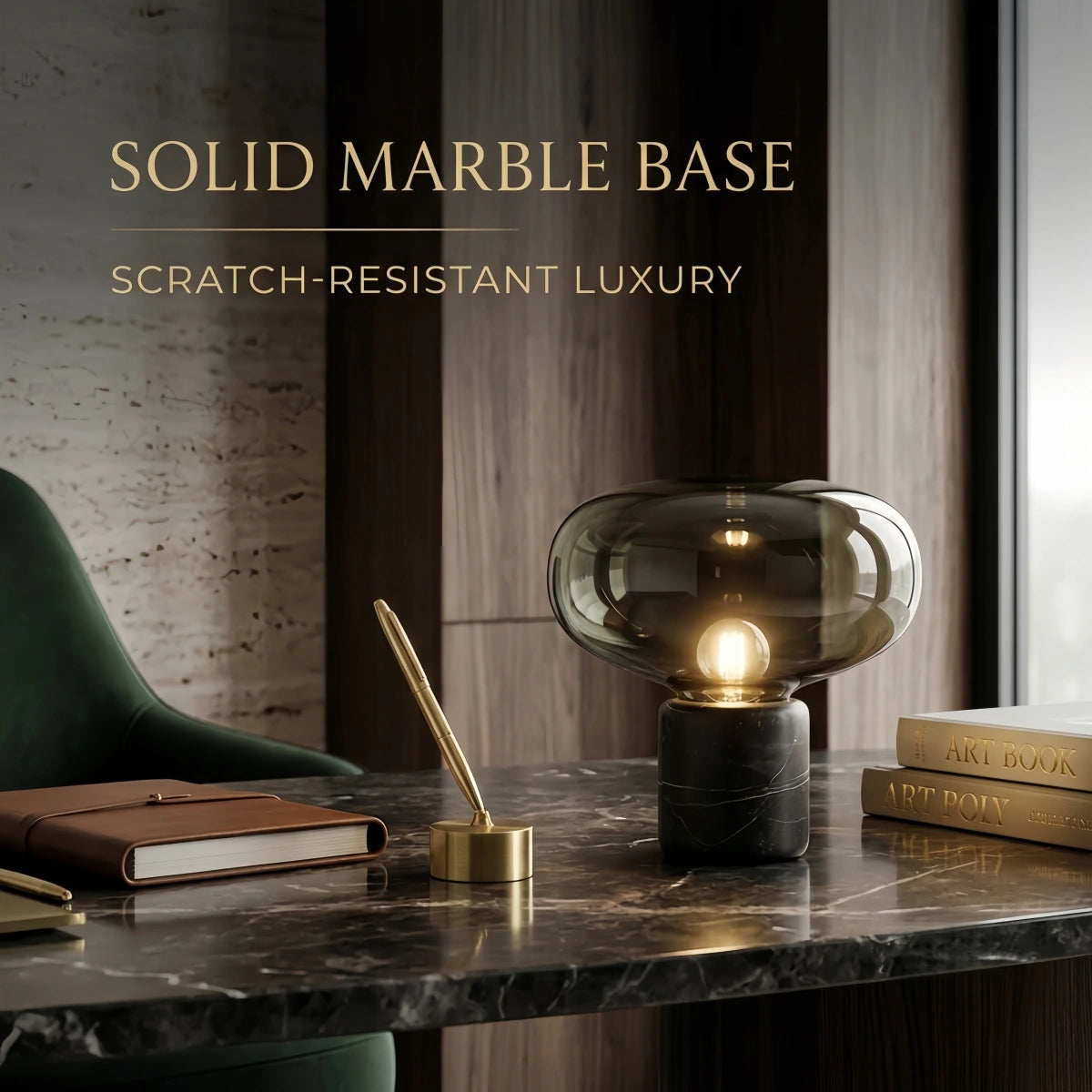Luxury Table Lamp – Smoke Grey or Amber for Dining Room