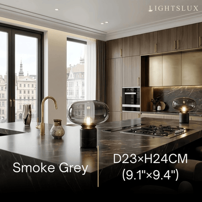 Luxury Table Lamp – Smoke Grey or Amber for Living Room