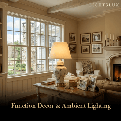 Irondale Table Lamp -- Ceramic & Fabric for Bedroom