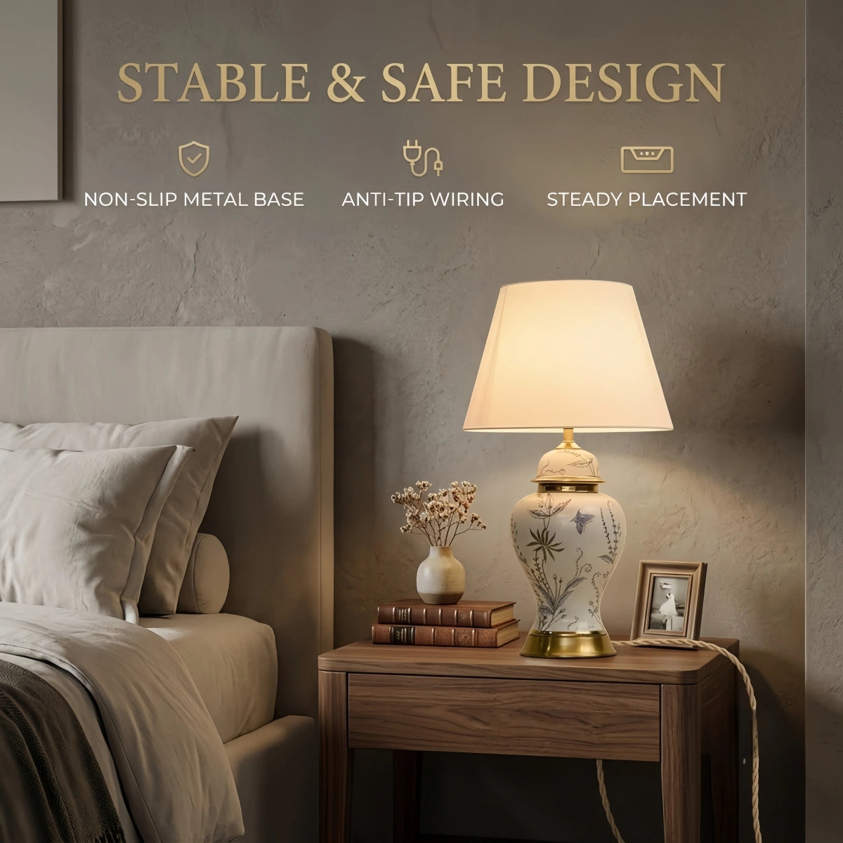 Irondale Vintage Table Lamp -- Ceramic for Living Room