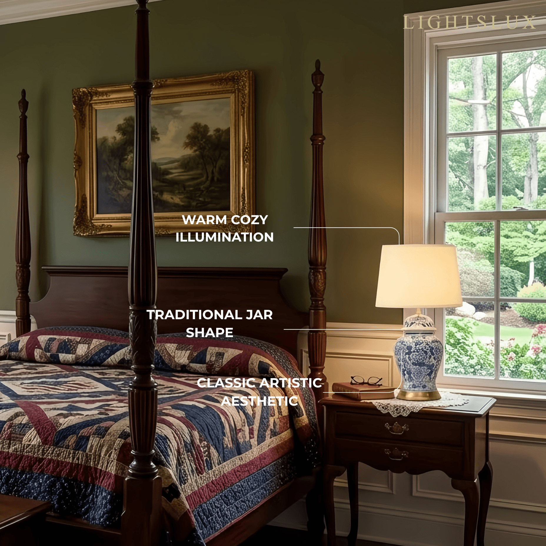 Irondale Vintage Table Lamp--Ceramics for Bedroom
