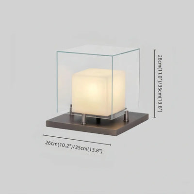 Alba Designer Table Lamp -- Glass & Alabaster with Stainless Steel for Living Room Size