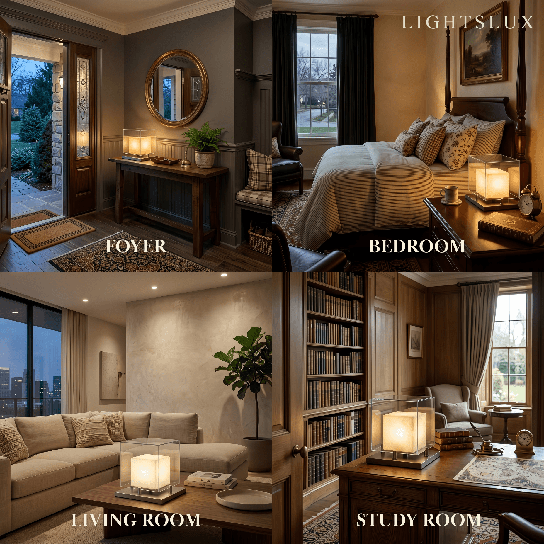 Designer Table Lamp -- Glass & Alabaster with Stainless Steel for Indoor