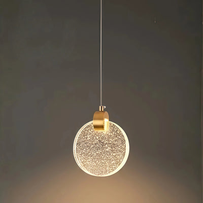 Excelis Art Deco Round – Pendant Light Gold Metal/Crystal for Dining Room