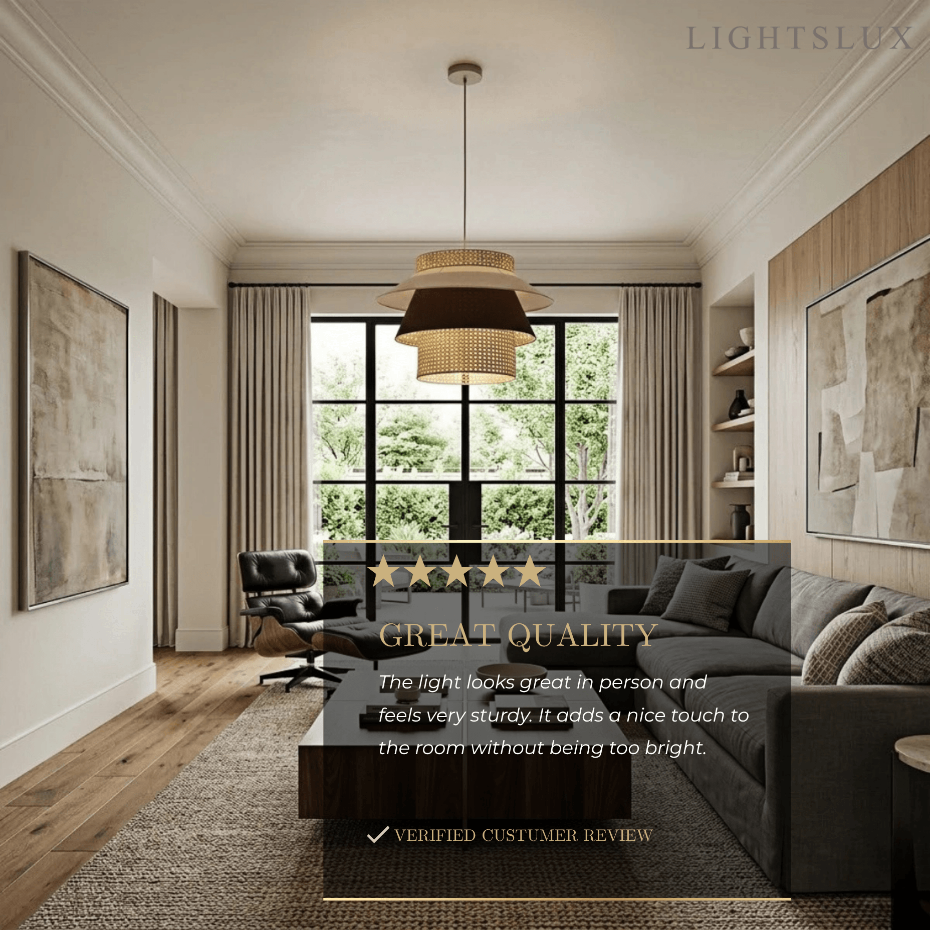Bamburo Farmhouse Cylinder Pendant Lamp