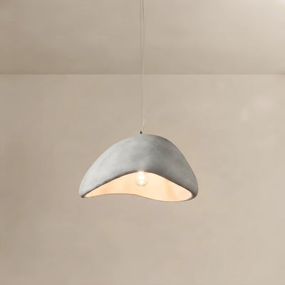  Modern Polyethylene Pendant Light - White/Grey Dome for Living Room