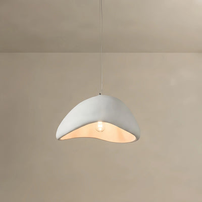 Sandora Modern Polyethylene Pendant Light - White/Grey Dome for Living Room