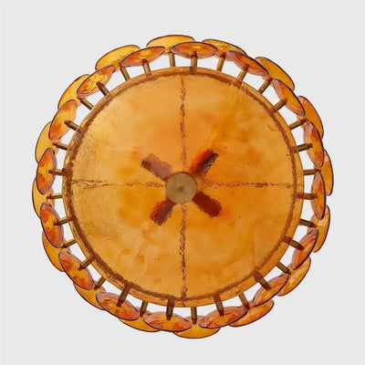 Vetro Modern Glass Chandelier - Orange/Green/White for Dining Room