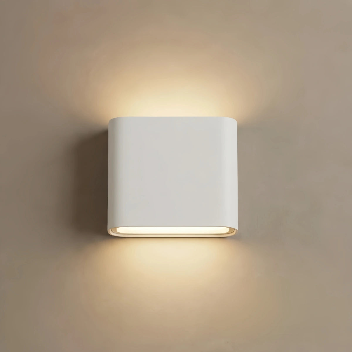 Irondale Minimalist Rectangular Outdoor Wall Lamp - WHITE Metal for Patio