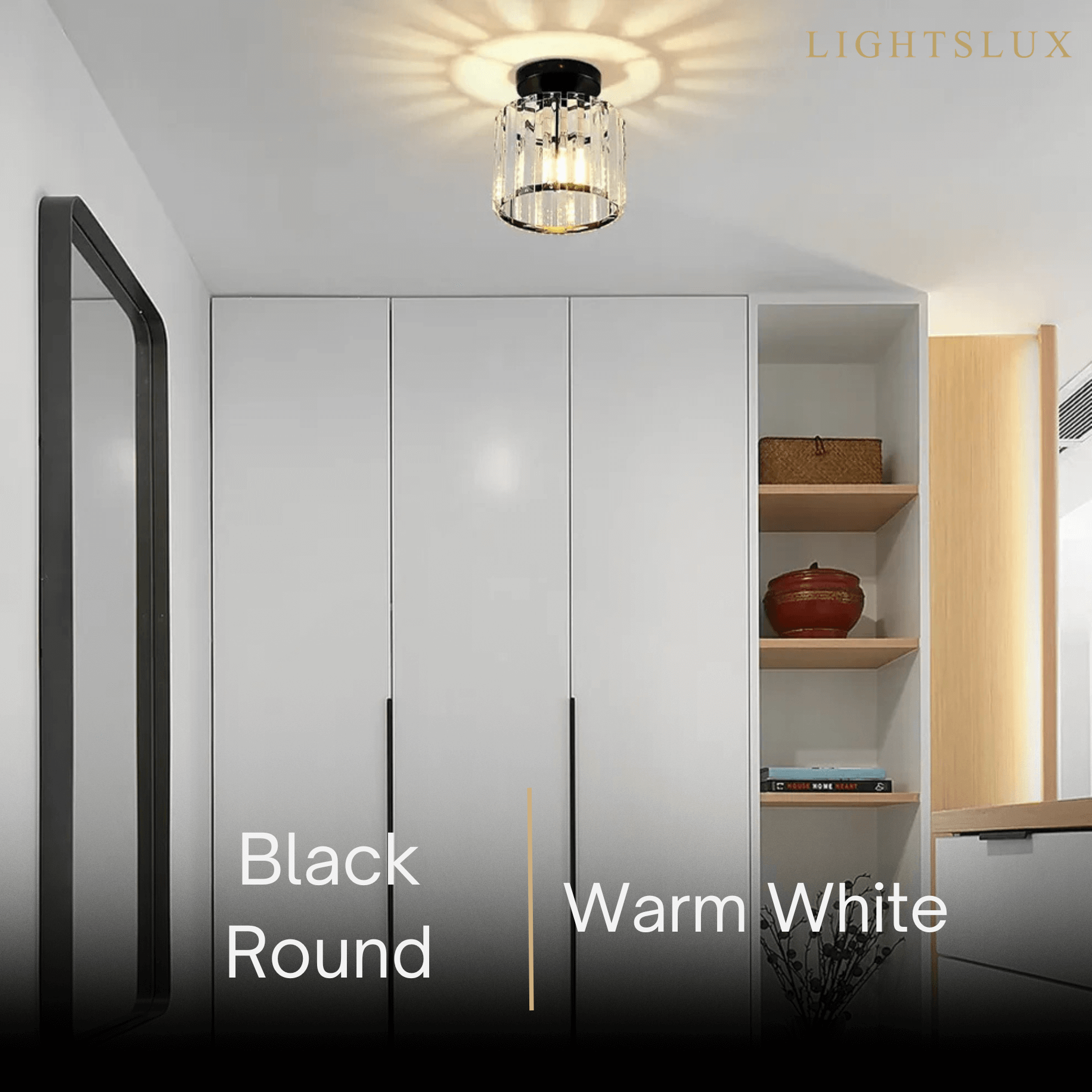 Vetro Modern Ceiling Lamp Metal/Crystal Design