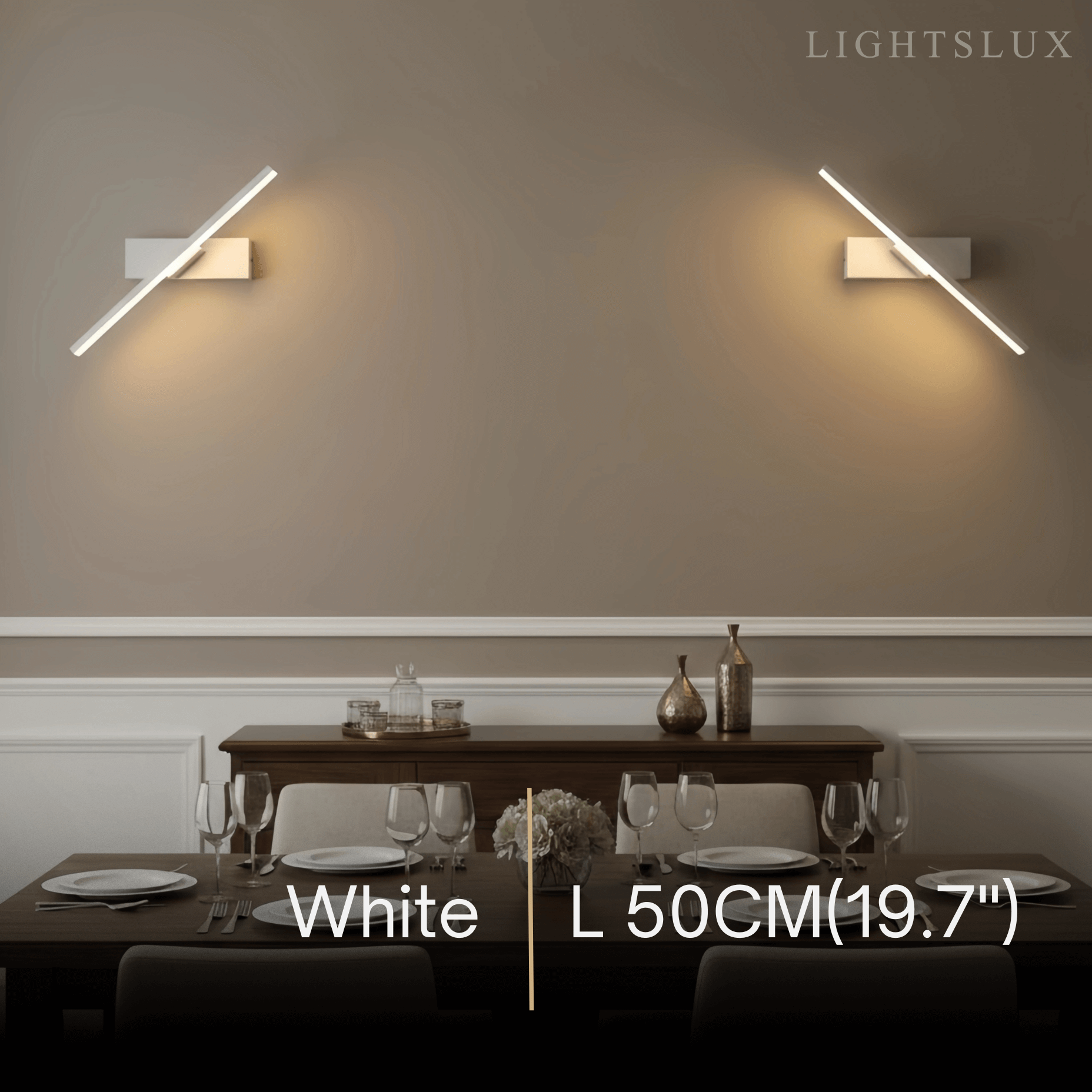 WV204 Arcato Modern Linear Wall Lamp – Black/White Metal Fixture for Bedroom