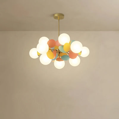 Chandelier - Metal Frame with Glass Shades for Bedroom