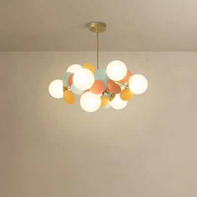 Nebula Modern Chandelier - Metal Frame with Glass Shades for Bedroom