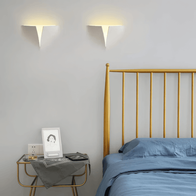 Art Deco Recessed Wall Lamp – White Metal Light for Living Room