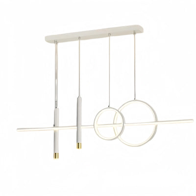 Arcato Modern Geometric Pendant Light — Black/White Metal & Acrylic Dining Room