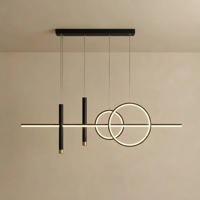 Arcato Modern Geometric Pendant Light — Black/White Metal & Acrylic Dining Room