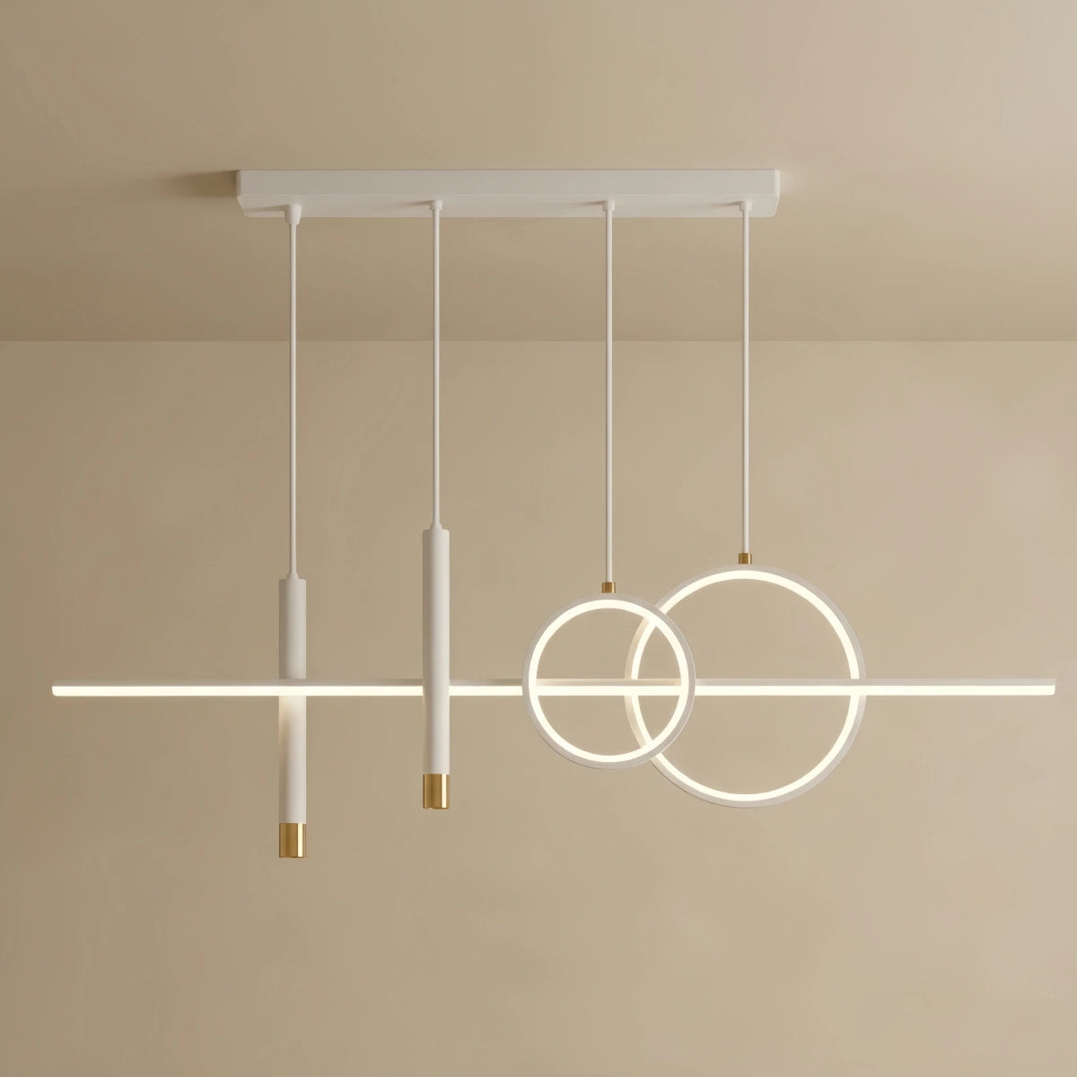 Arcato Modern Geometric Pendant Light — Black/White Metal & Acrylic Dining Room