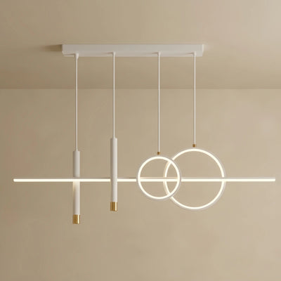 Arcato Modern Geometric Pendant Light — Black/White Metal & Acrylic Dining Room