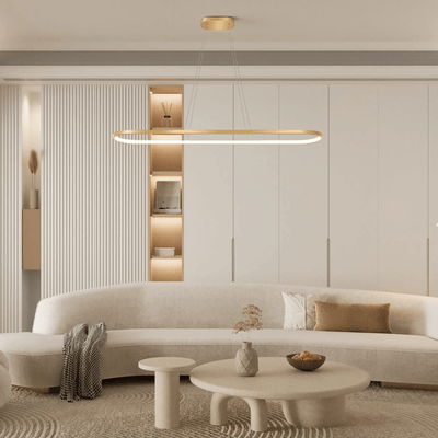 Modern Gold Oval Pendant Light for  Living Room