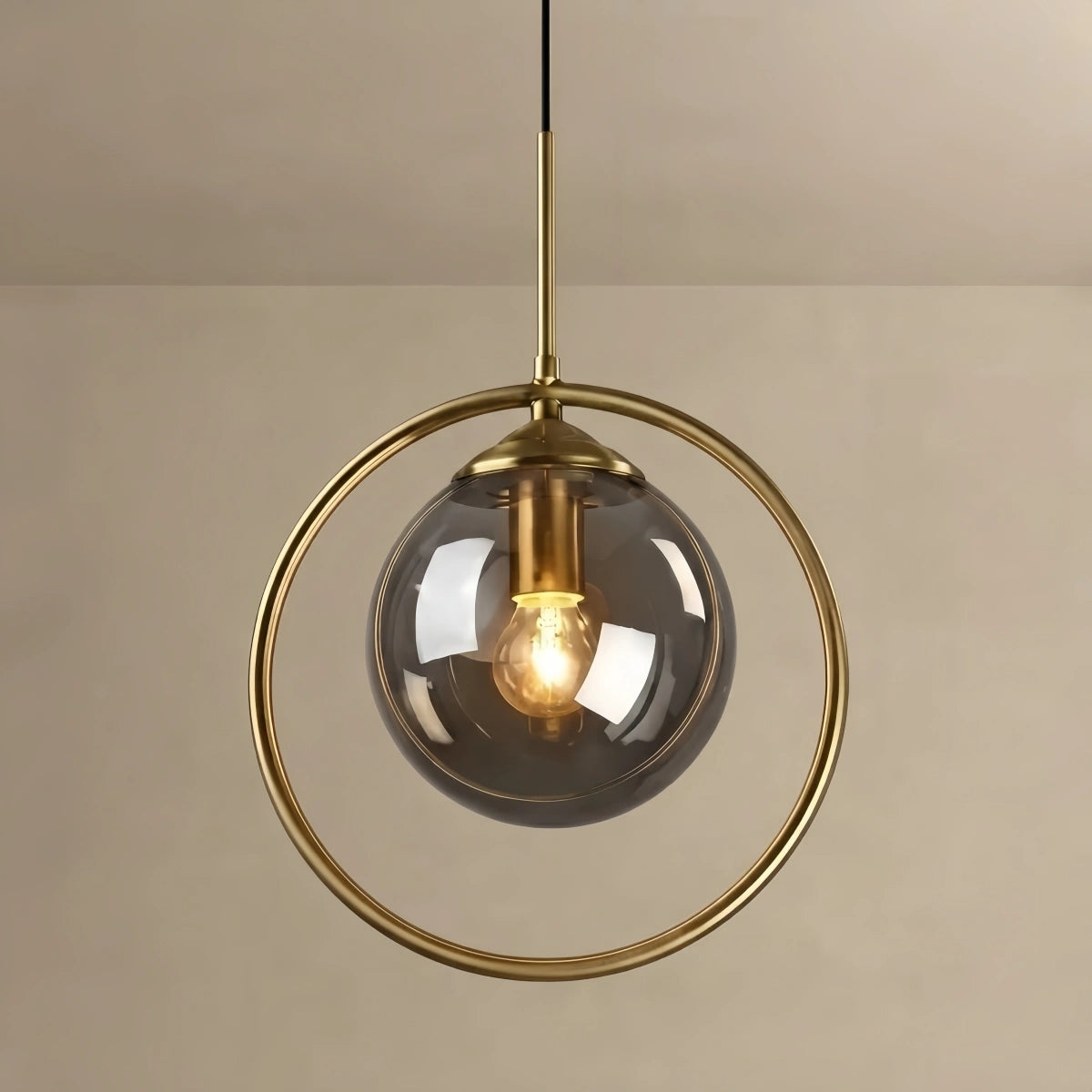 Modern Bubble Pendant Light – Grey/Clear Glass with Metal for Dining Room