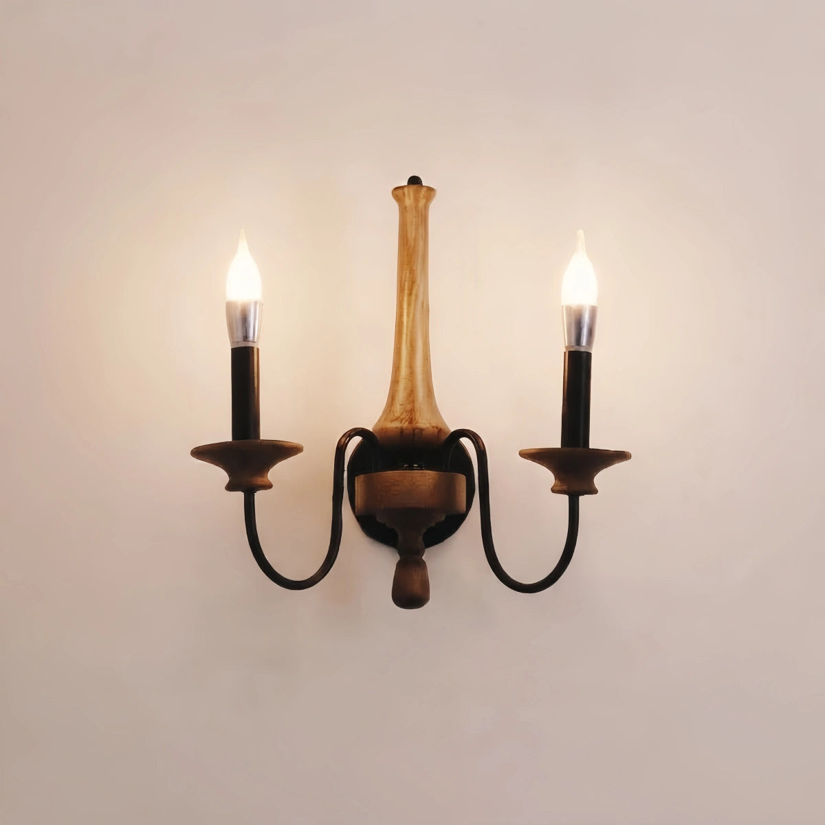 Zenno Rustic Wooden Chandelier with Adjustable LED Lighting for Living Room & Bedroom