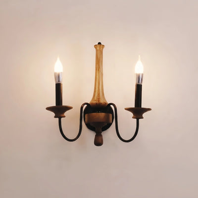 Zenno Rustic Wooden Chandelier with Adjustable LED Lighting for Living Room & Bedroom