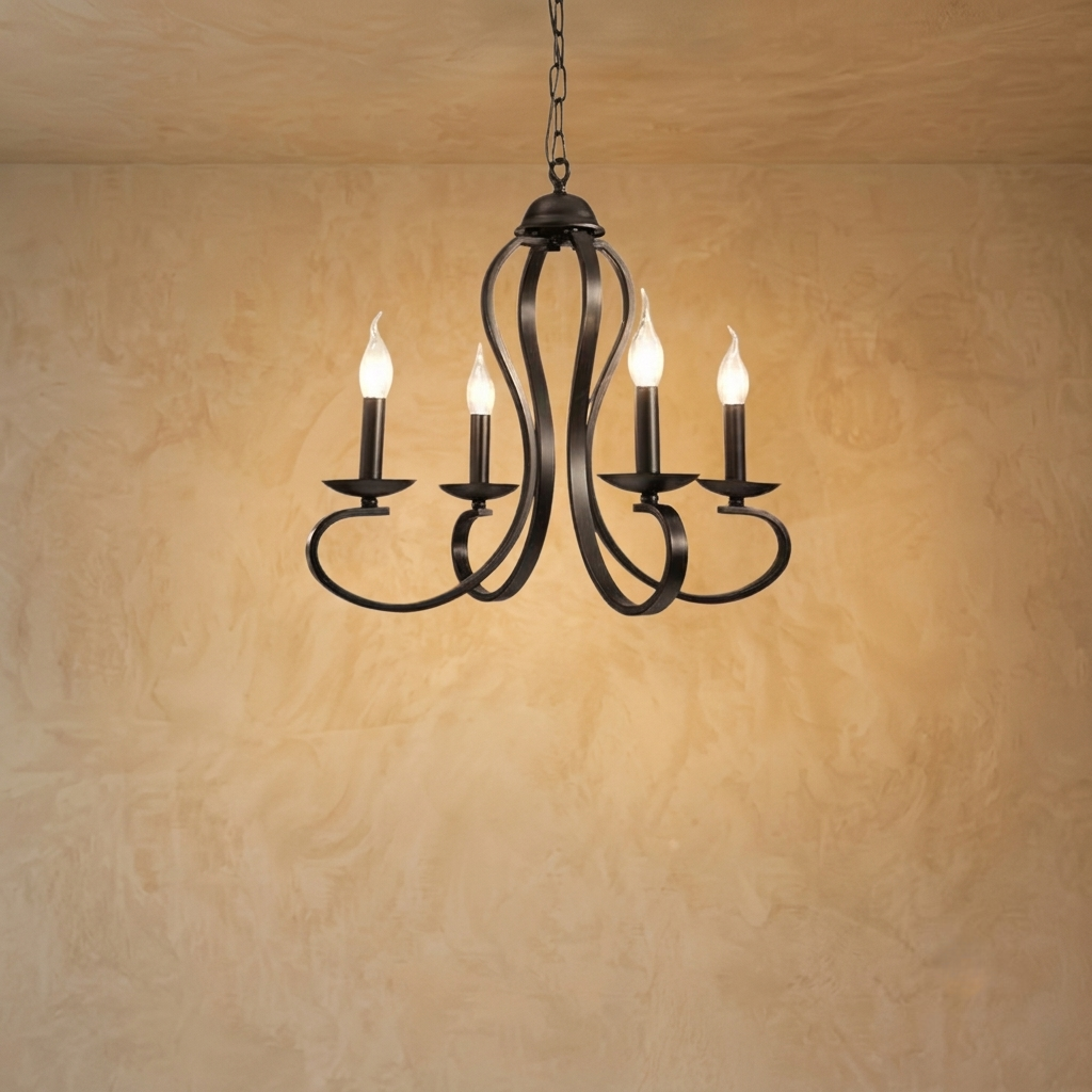 Excelis Vintage Candle Chandelier - Metal Multi-Light Fixture for Dining Room/Living Room