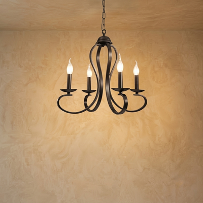 Excelis Vintage Candle Chandelier - Metal Multi-Light Fixture for Dining Room/Living Room