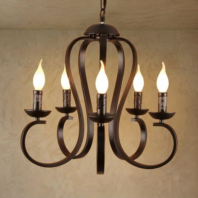 Excelis Vintage Candle Chandelier - Metal Multi-Light Fixture for Dining Room/Living Room