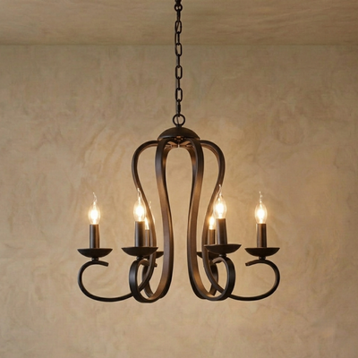 Excelis Vintage Candle Chandelier - Metal Multi-Light Fixture for Dining Room/Living Room