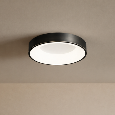 Arcato Modern Flush Mount Ceiling Light – Black LED for Living Room