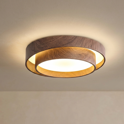 Zenno Wabi-Sabi Ceiling Light -- Metal & Acrylic with Walnut Finish for Living Room