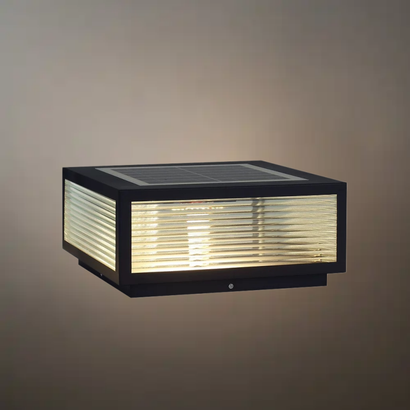Irondale Modern Black Solar Pillar Light – Outdoor Lighting for Doorway/Path