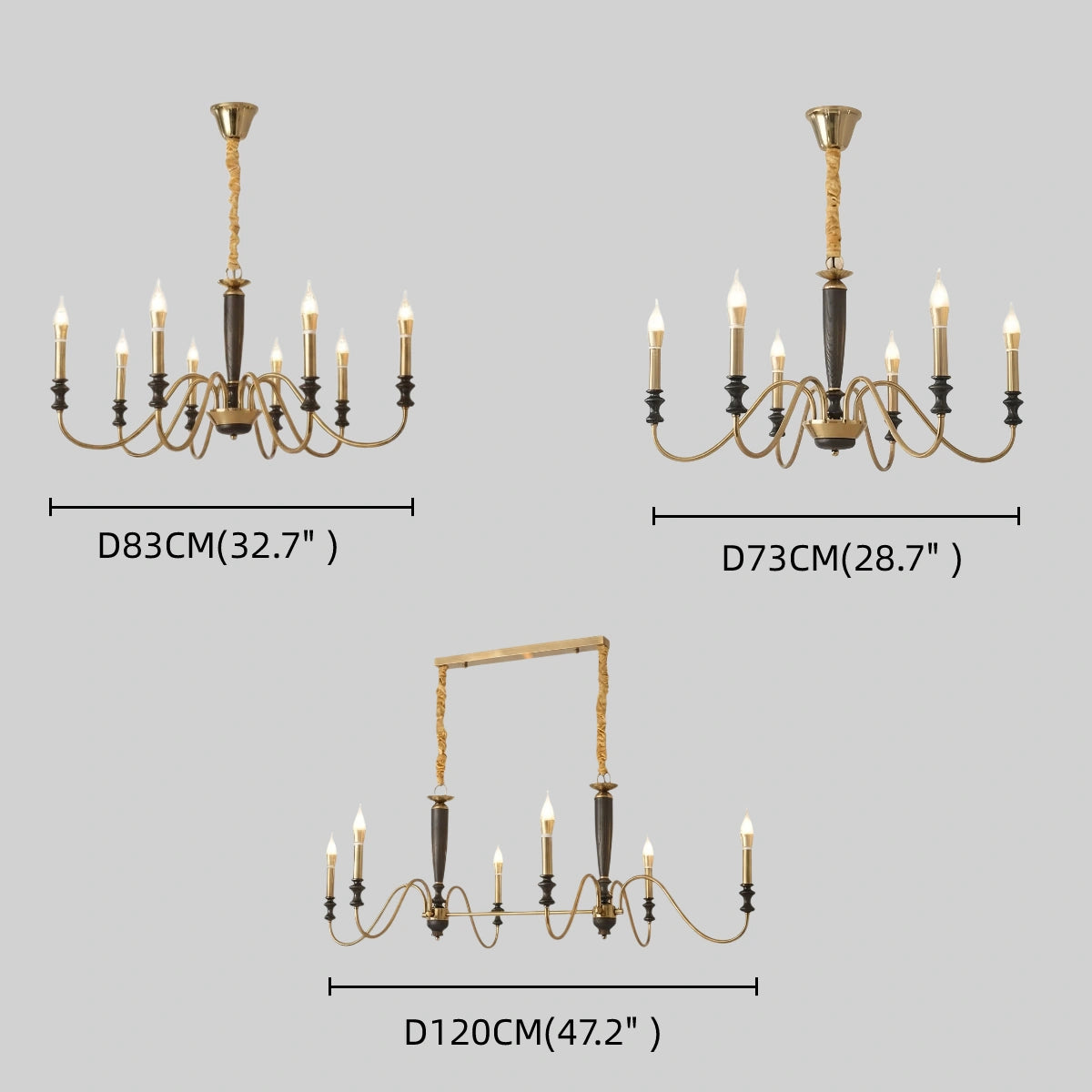 Irondale Vintage Iron Chandelier – Glass Shade Multi-Light Fixture for Living Room