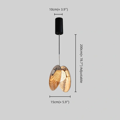 Lunara Modern Glass Disc Pendant Light--Amber/Smoke Grey for Living Room