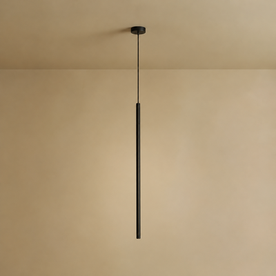 Arcato Minimalist Linear Pendant Light Black Metal Lamp for Bedroom