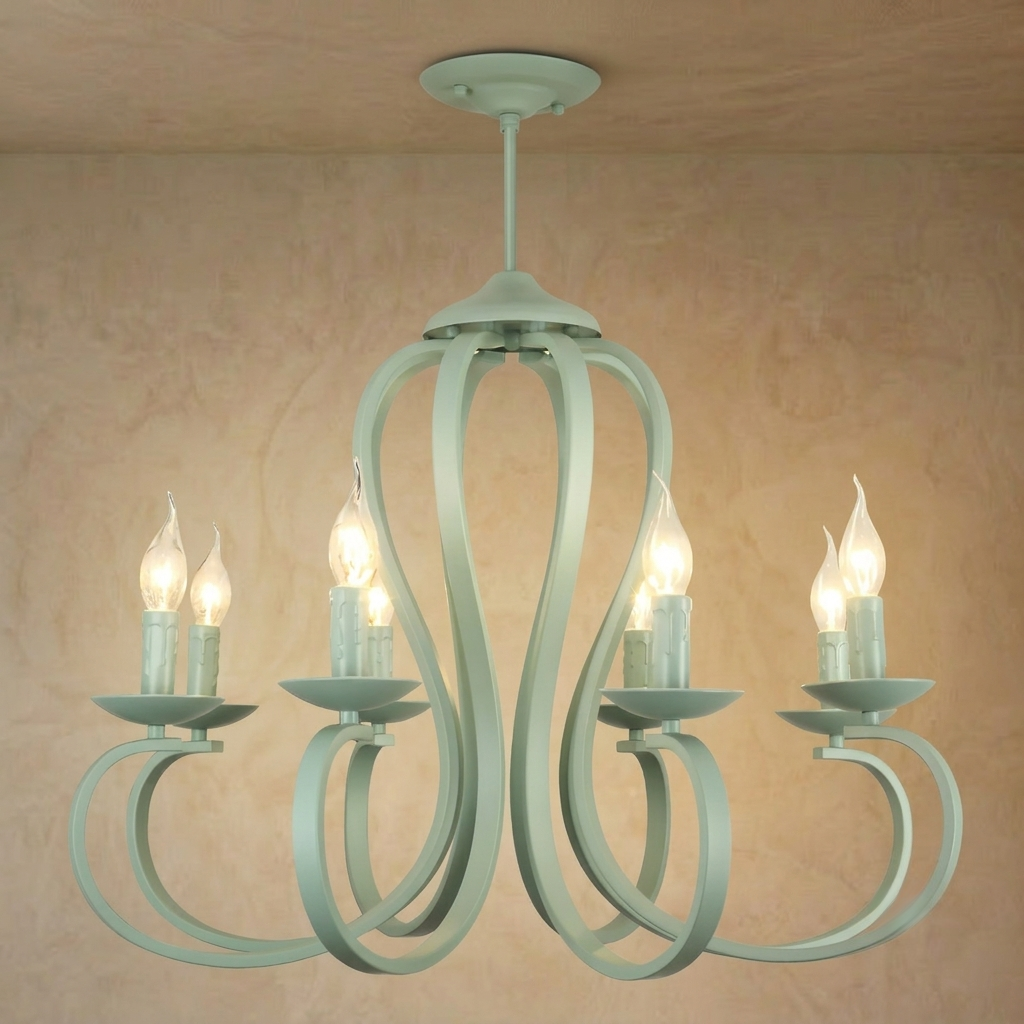 Excelis Vintage Candle Chandelier - Metal Multi-Light Fixture for Dining Room/Living Room