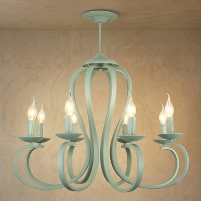 Excelis Vintage Candle Chandelier - Metal Multi-Light Fixture for Dining Room/Living Room