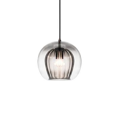 Vetro Nordic Globe Pendant Light – Clear or Amber Glass for Bedroom