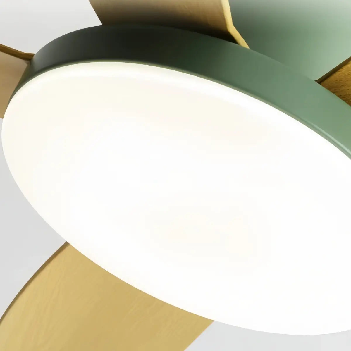 Sandora Modern Ceiling Fan Light -- Walnut Wood Green for Bedroom